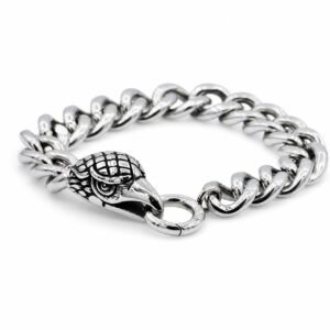 Polished Stainless Steel Eagle Bracelet — product view