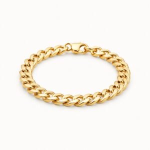 10mm Gold-Finish Stainless Steel Cuban Bracelet — product view