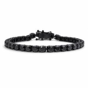 Black Stainless Steel Tennis Bracelet with Black CZ — product view