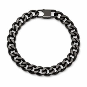 10mm Gunmetal Stainless Steel Cuban Bracelet — product view