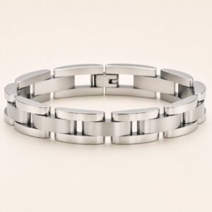 Curved Link Stainless Steel Bracelet — product view