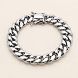 14mm Stainless Steel Cuban Link Bracelet — product view