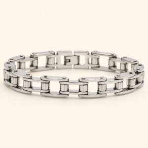 Stainless Steel Bicycle Link Bracelet — product view