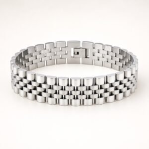 Watch-Style Stainless Steel Link Bracelet — product view