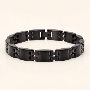 Matte Black Stainless Steel Panel Bracelet — product view