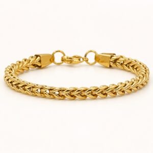 Gold-Tone Rounded Franco-Link Bracelet — product view
