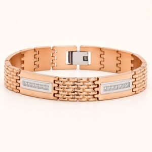 Rose Gold-Tone Pavé Panel Bracelet — product view