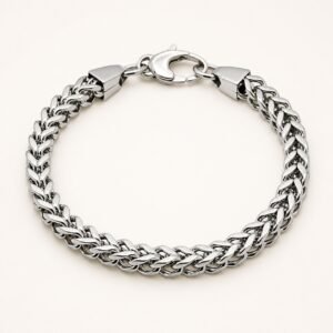 Polished Double-Weave Franco-Link Bracelet — product view