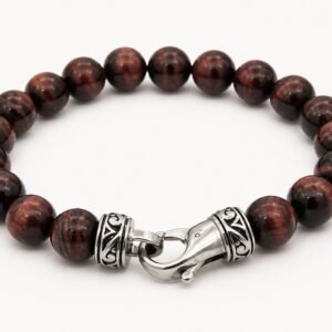 10mm Red Tiger Eye Beaded Bracelet — product view