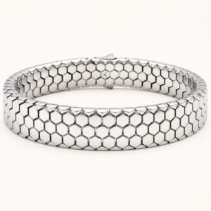 13mm Honeycomb-Texture Steel Bracelet — product view