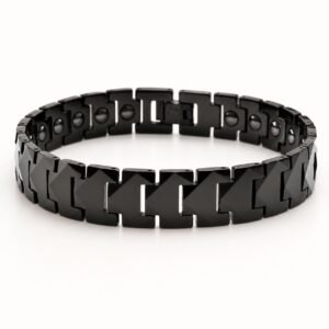 Black Tungsten Puzzle-Link Bracelet — product view