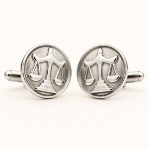 Scale of Justice Stainless Steel Cufflinks — product view
