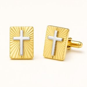 Gold-Tone Radial Cross Cufflinks — product view