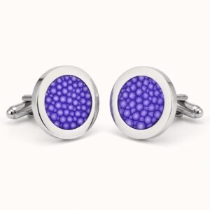Lavender Stingray Leather Cufflinks — product view