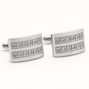 Double-Row CZ Rectangle Cufflinks — product view