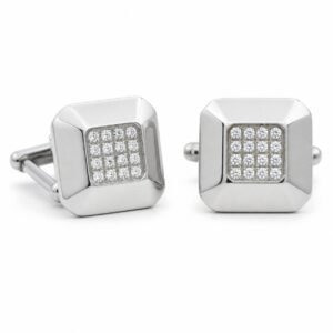 Square Pavé CZ Cufflinks — product view