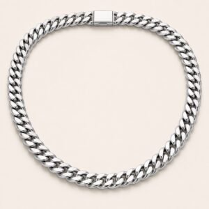 14mm Polished Stainless Steel Miami Cuban Chain with Box Clasp — product view