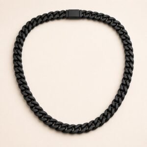 14mm Matte Black Stainless Steel Miami Cuban Chain — product view