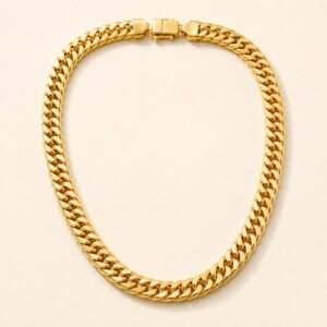Gold-Finish Stainless Steel Double Cuban Chain — product view