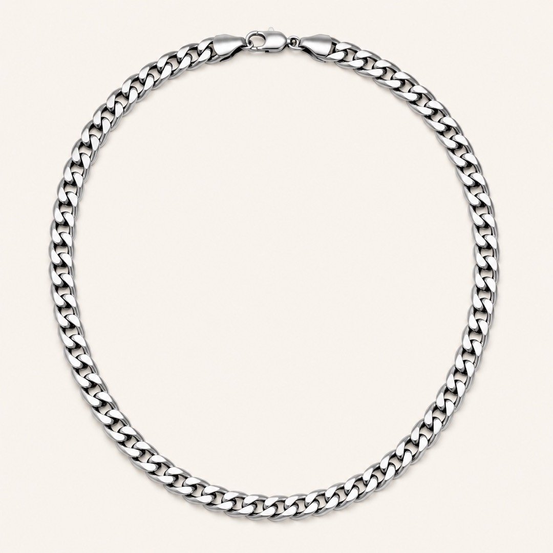 8mm polished stainless steel curb chain 8mm Polished Stainless Steel Curb Chain — product view