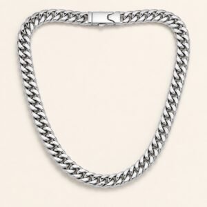 Polished Stainless Steel Double Cuban Chain — product view