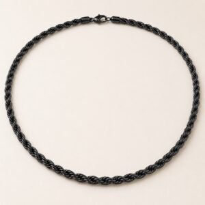 5mm Black Stainless Steel Rope Chain — product view