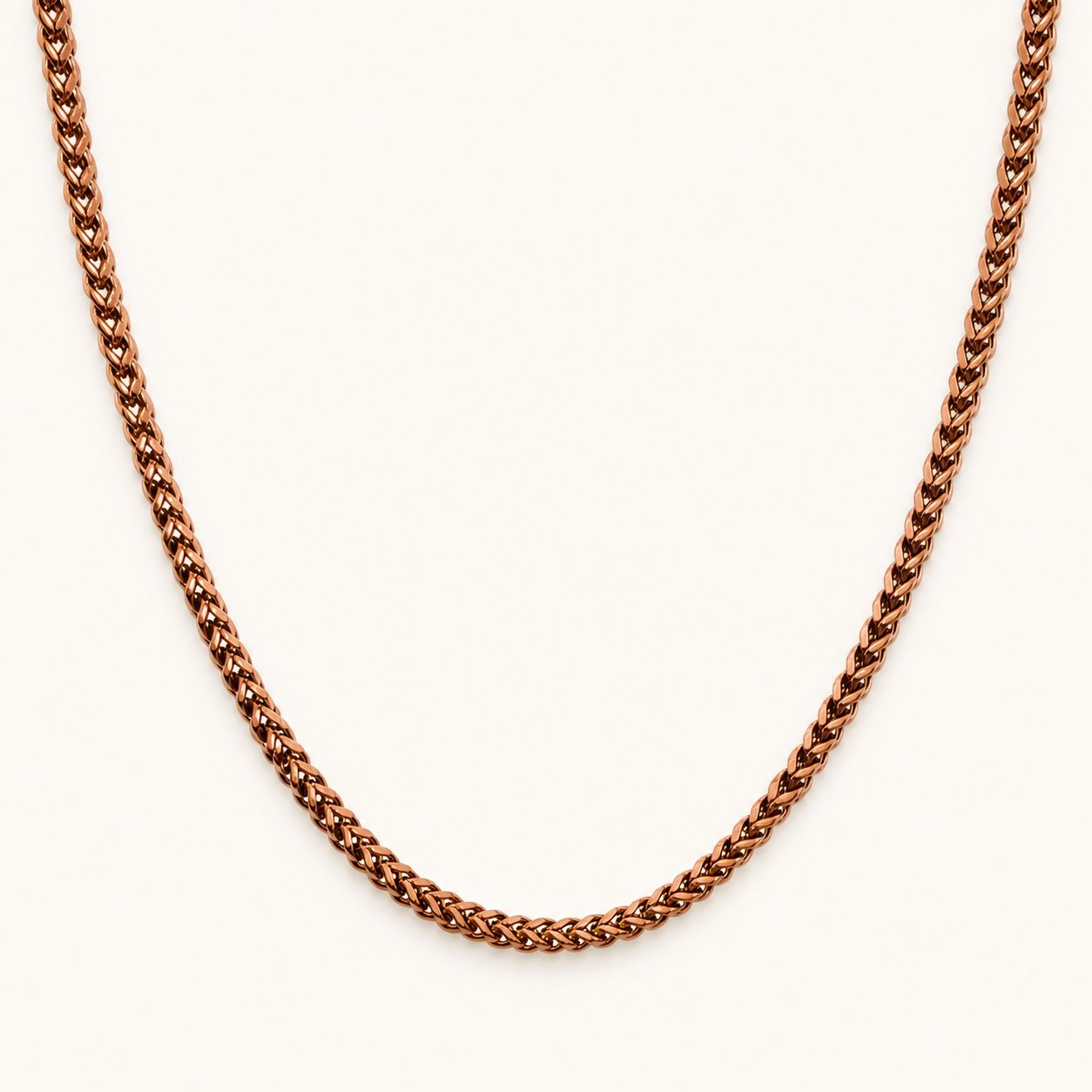 4mm chocolate stainless steel franco chain — product view 4mm Chocolate Stainless Steel Franco Chain — product view