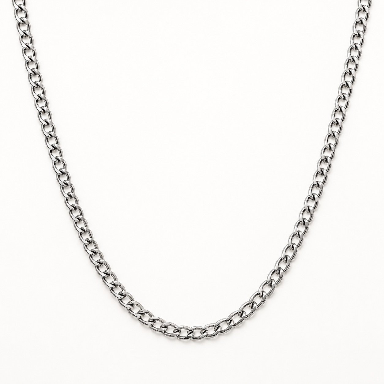5mm stainless steel miami cuban 24" chain — product view 5mm Stainless Steel Miami Cuban 24" Chain — product view