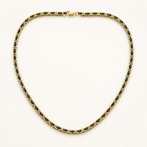 4mm Gold & Black Stainless Steel Byzantine Chain — product view