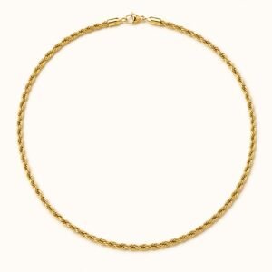 3mm Gold-Tone Stainless Steel Rope Chain — product view