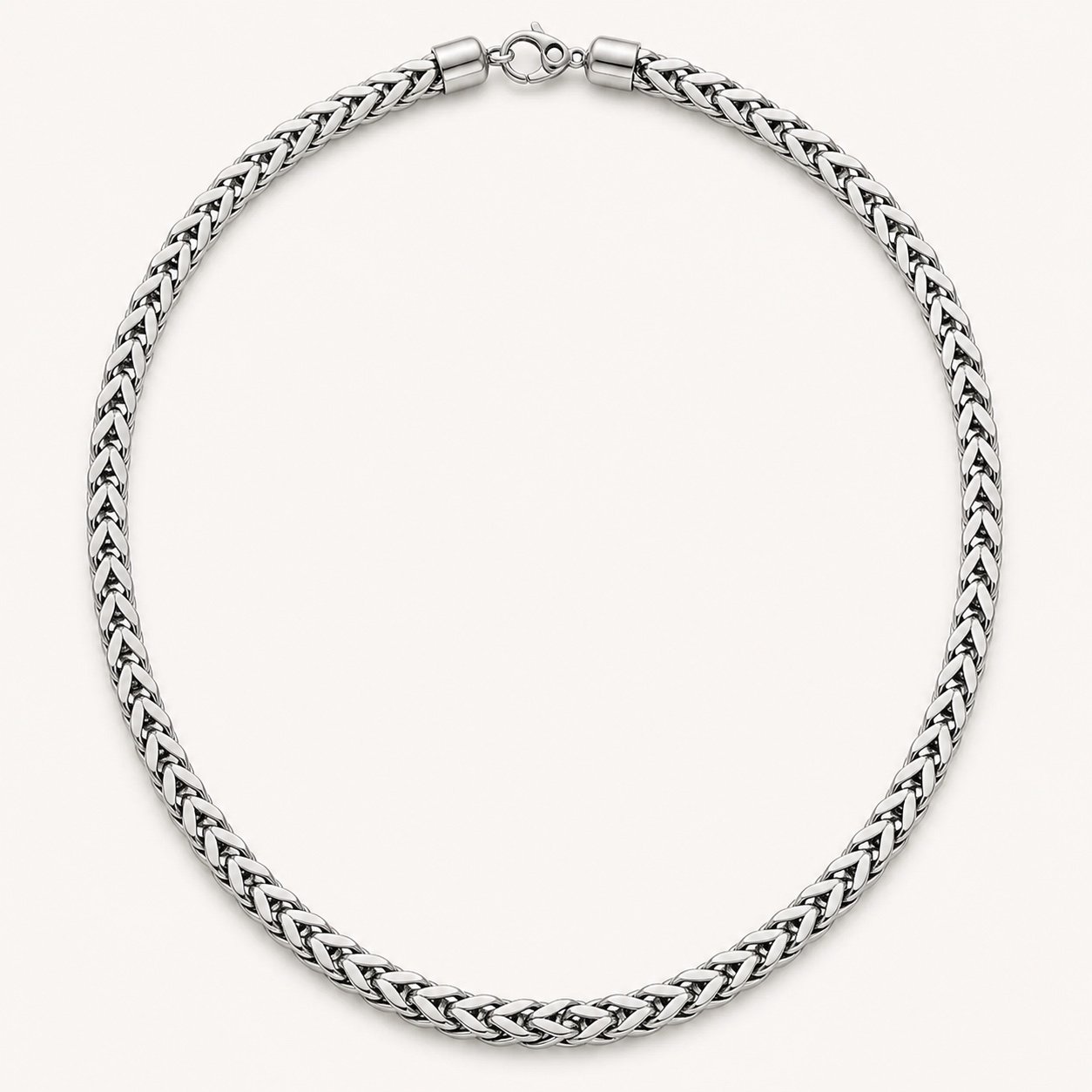 8mm stainless steel franco chain — product view 8mm Stainless Steel Franco Chain — product view