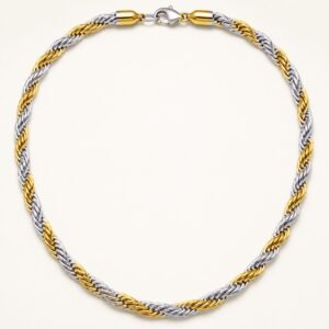 Two-Tone Gold Stainless Steel Rope Chain — product view