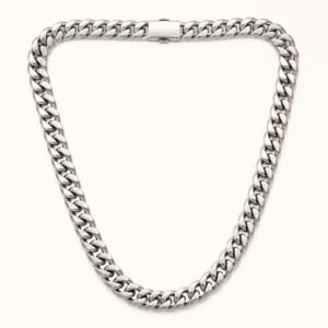 10mm Polished Stainless Steel Cuban Chain — product view