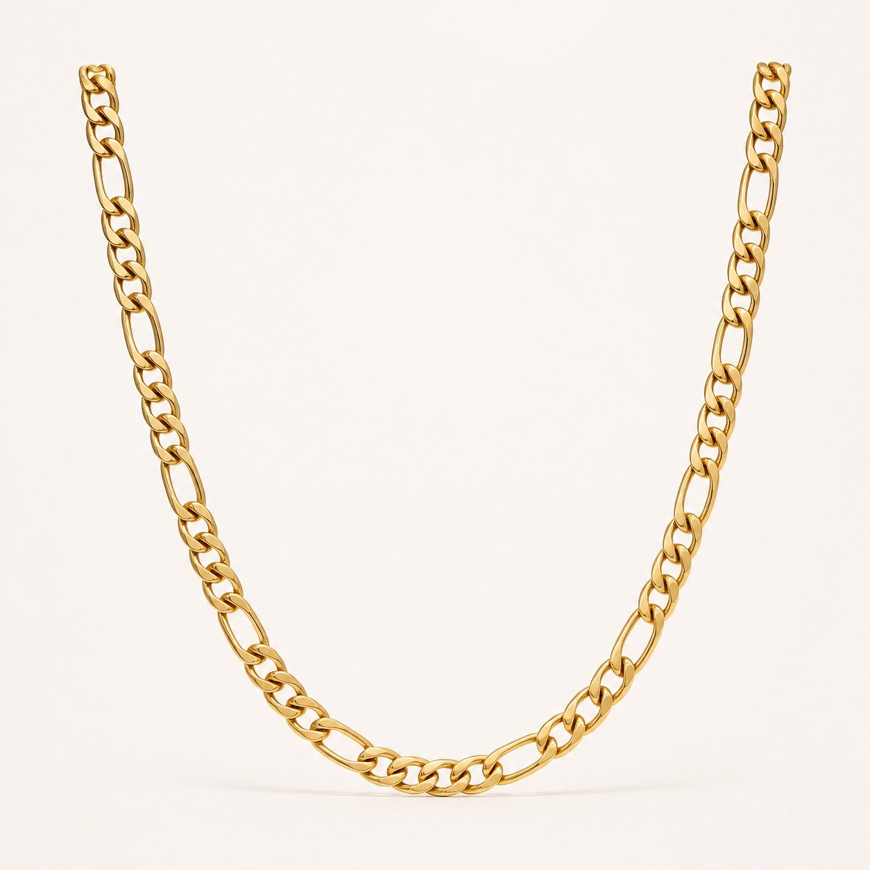 Gold-Tone Stainless Steel Figaro Chain — product view Gold-Tone Stainless Steel Figaro Chain — product view