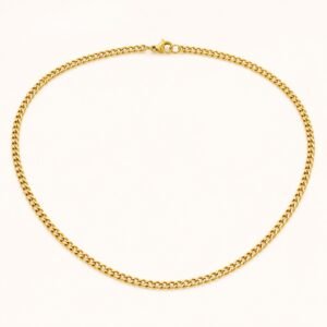 3mm Gold-Tone Stainless Steel Curb Chain — product view