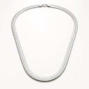 20-Inch Polished Stainless Steel Herringbone Chain — product view