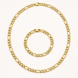 Gold-Tone Figaro Chain & Bracelet Set — product view