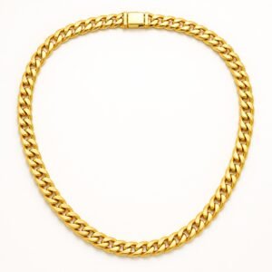 10mm Gold-Tone Miami Cuban Chain with Box Clasp — product view