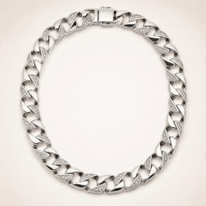 14mm Polished Pavé Curb-Link Chain — product view