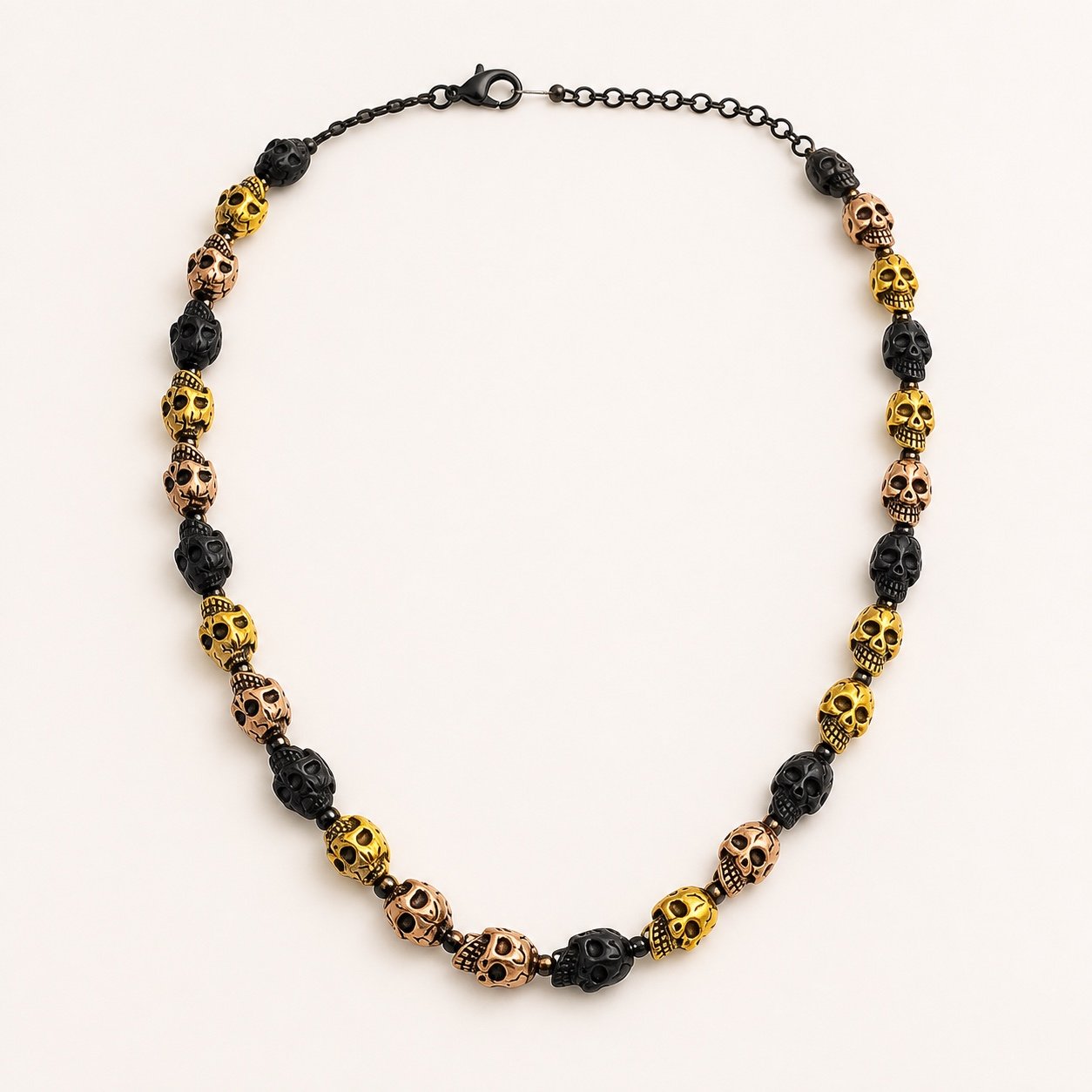 Tricolor Skull-Link Stainless Steel Chain — product view Tricolor Skull-Link Stainless Steel Chain — product view