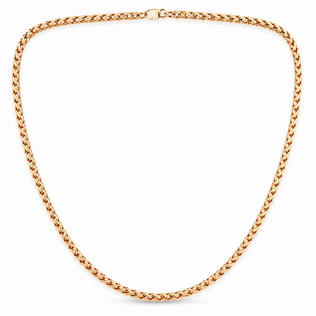 4mm Rose Gold-Tone Franco-Link Chain — product view 4mm Rose Gold-Tone Franco-Link Chain — product view