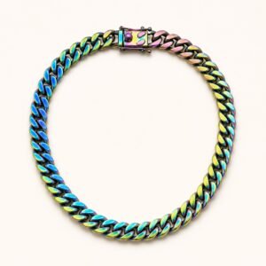 10mm Pearlescent Rainbow Miami Cuban Chain — product view