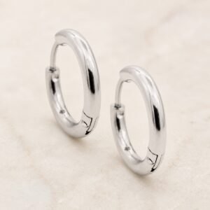 17mm Polished Stainless Steel Hoop Earrings — product view