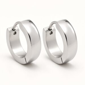 14mm Polished Stainless Steel Hoop Earrings — product view
