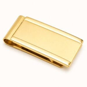 Gold-Tone Minimal Stainless Steel Money Clip — product view