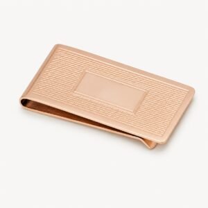 Rose Gold-Tone Textured Stainless Steel Money Clip — product view
