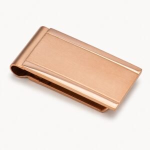 Rose Gold-Tone Minimal Stainless Steel Money Clip — product view