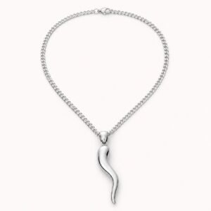Stainless Steel Italian Horn Pendant — product view