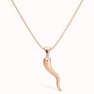 Rose Gold-Tone Stainless Steel Italian Horn Pendant — product view