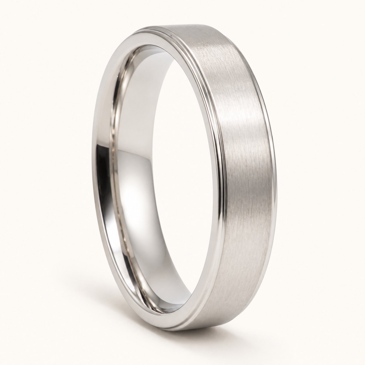 6mm Matte Stainless Steel Band Ring — product view 6mm Matte Stainless Steel Band Ring — product view